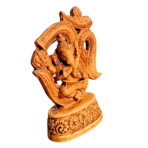 Ganesh Statue on OM Symbol Stone looking RG-075